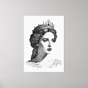 Queen Esther Portrait - Vintage Typography Canvas Print