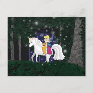 Queen Faery and Unicorn Forest Postcard