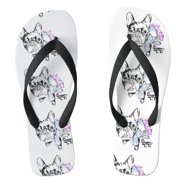 Queen FiFi, French Bulldog Flip Flops (Footbed)