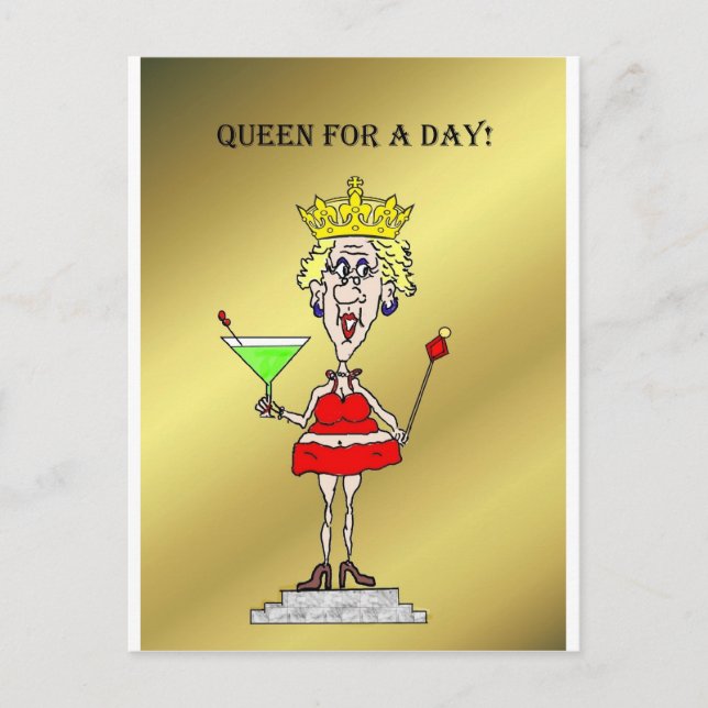 QUEEN FOR A DAY FUNNY HOT MAMA POSTCARD (Front)