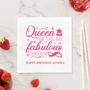Queen For the Day Personalized Birthday Napkin