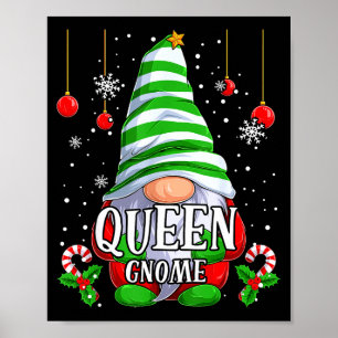 Queen Gnome Christmas Pajamas Matching Family Grou Poster