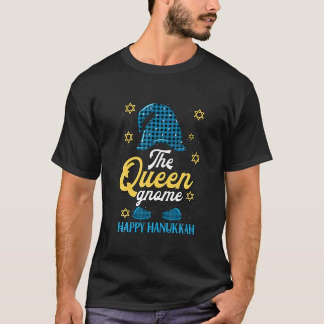 Queen Gnome Funny Hanukkah Family Matching T-Shirt (Front)