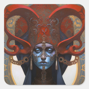 Queen Goddess Fantasy Art Square Sticker