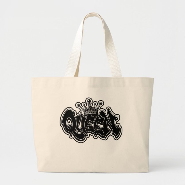 Queen Graffiti Design Large Tote Bag (Front)