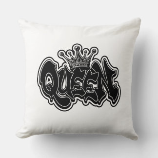 Queen Graffiti Design Throw Pillow