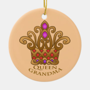 Queen Grandma custom  Ceramic Ornament