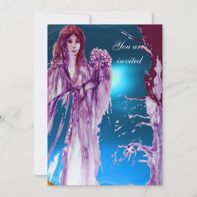 QUEEN GUINEVERE Aqua Blue,Teal Invitation (Front)