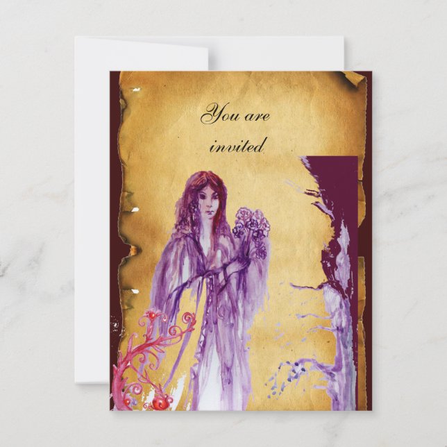 QUEEN GUINEVERE, Brown Parchment Invitation (Front)