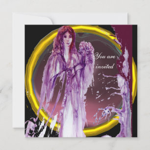 QUEEN GUINEVERE purple yellow white Invitation