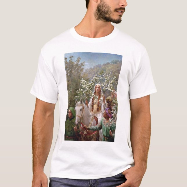 Queen Guinevere's Maying c. 1900 by John Collier T-Shirt (Front)