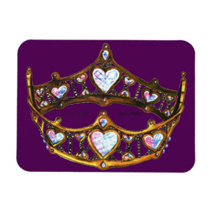 Queen Hearts Gold Crown Tiara royal purple magnet