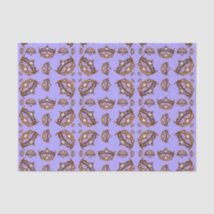 Queen Hearts Gold Crowns Tiaras periwinkle tissue Paper
