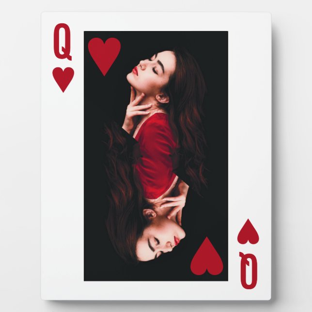 Queen Hearts Jeu Carte Saint Valentin Plaque photo (Devant)