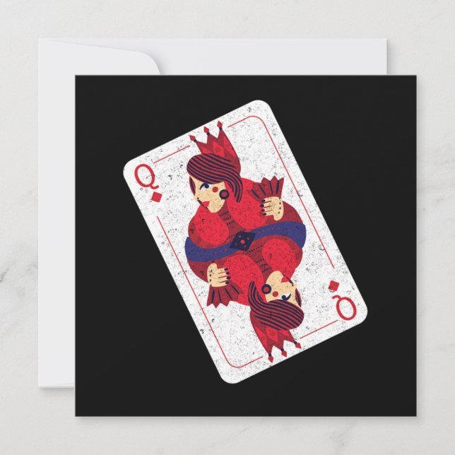 Queen Hearts Playing Cards Casino Poker Game Gift (Front)