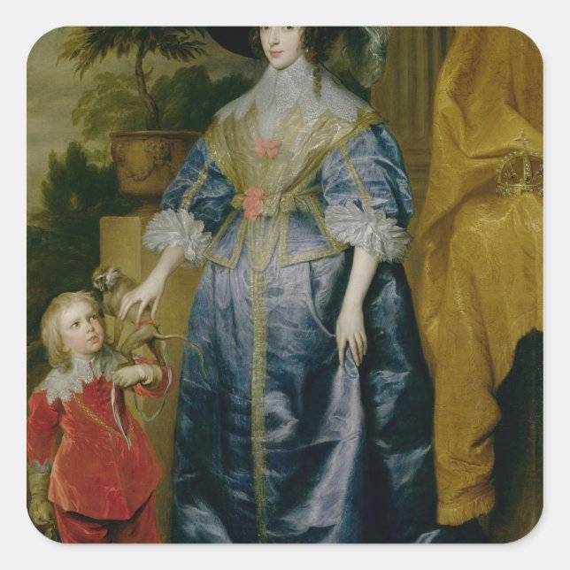 Queen Henrietta Maria and her dwarf Square Sticker (Front)