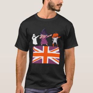 Queen II Dabbing Elizabeth Pumpkin Mummy Ghost Kid T-Shirt
