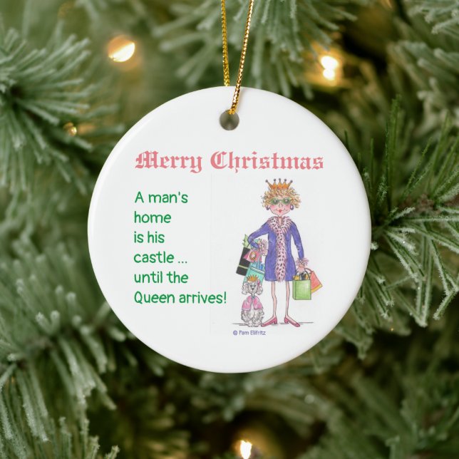 Queen in blue get equal treatment at home cartoon ceramic ornament (Tree)
