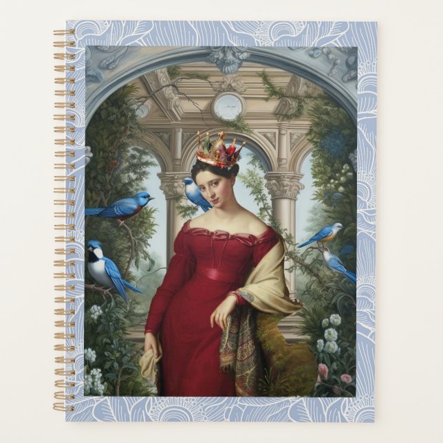 Queen in red with Blue birds Planner (Front)