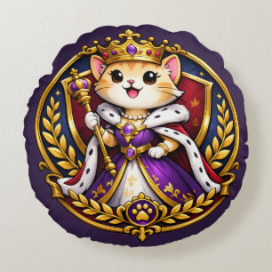 Queen Isabella - Royal Whiskers Round Pillow
