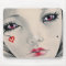 Queen jester heart face Mousepad