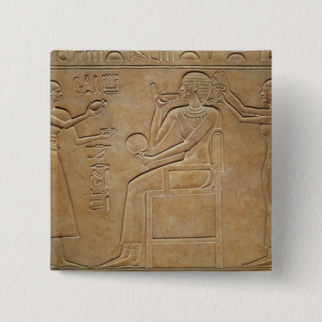 Queen Kawit at her toilet 2 Inch Square Button (Front)