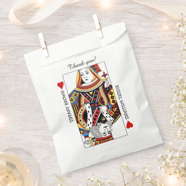 Queen & King of Hearts Wedding Favour Bag (Clipped)