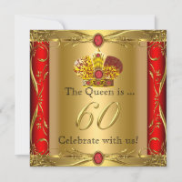 Queen King Regal Red Gold 60th Birthday Party