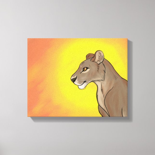 Queen Lioness Canvas Print (Front)