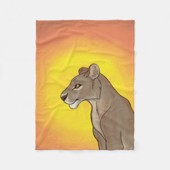 Queen Lioness Fleece Blanket (Front)