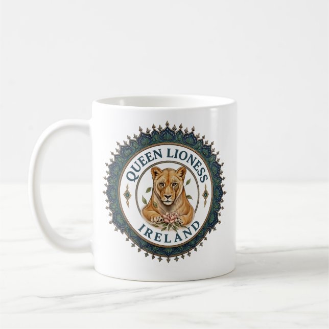 Queen Lioness. Ireland Coffee Mug (Left)
