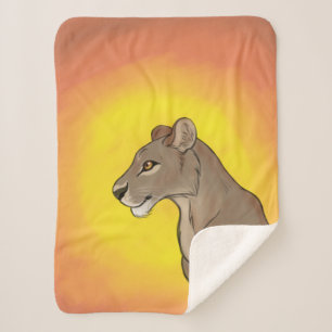 Queen Lioness Sherpa Blanket
