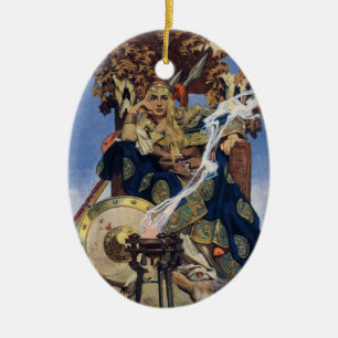 Queen Maeve Warrior Princess Fantasy Art Ceramic Ornament