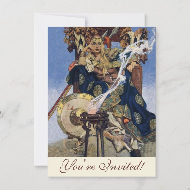Queen Maeve Warrior Princess Fantasy Art Invitation (Front)
