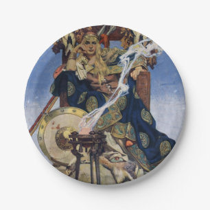 Queen Maeve Warrior Princess Fantasy Art Paper Plate