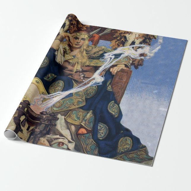 Queen Maeve Warrior Princess Fantasy Art Wrapping Paper (Unrolled)