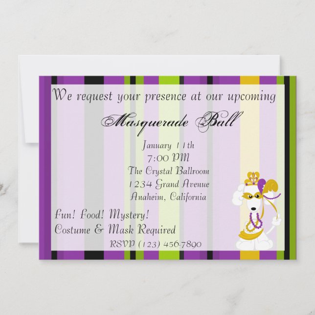 Queen Mardi Gras Invitation (Front)