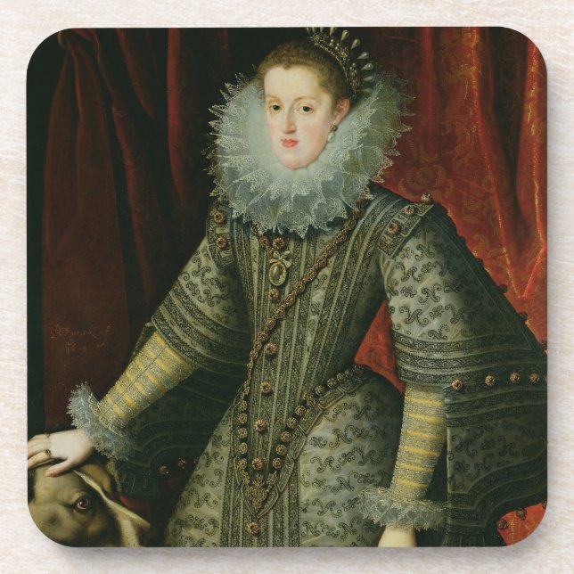 Queen Margarita of Austria, 1609 (oil on canvas) Coaster (Front)