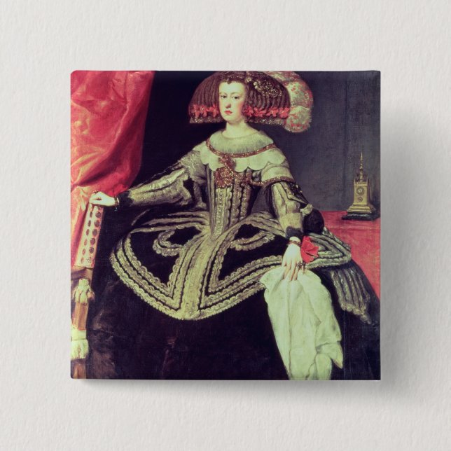 Queen Mariana of Austria  c.1653 2 Inch Square Button (Front)