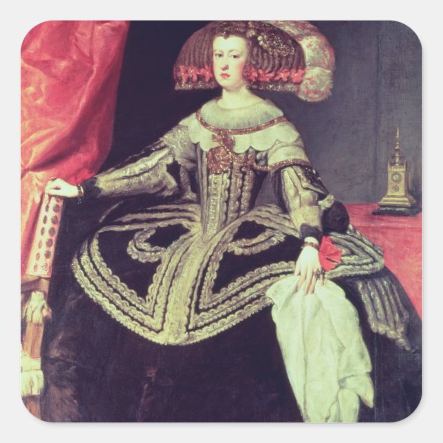 Queen Mariana of Austria  c.1653 Square Sticker (Front)
