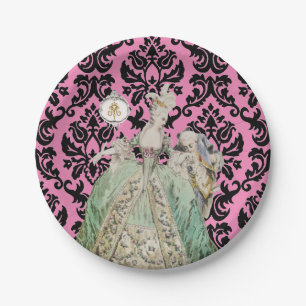 Queen Marie Antoinette CHANGE COLOR /SIZE OPTIONS- Paper Plate