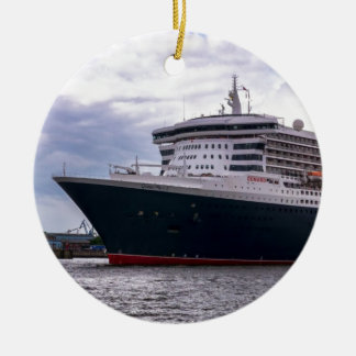 Queen Mary II in Hamburg Harbour Ceramic Ornament