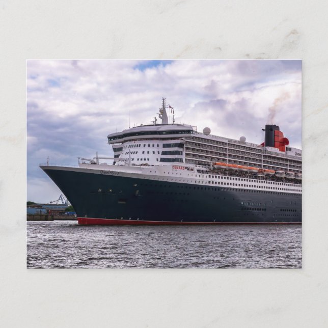 Queen Mary II in Hamburg Harbour Postcard (Front)