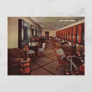 Queen Mary starboard garden lounge Postcard