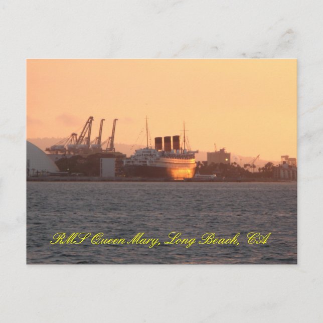 Queen Mary sunset Postcard (Front)