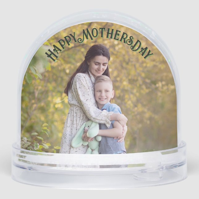 Queen Mom Floral Retro Typography Snowglobe (Back)