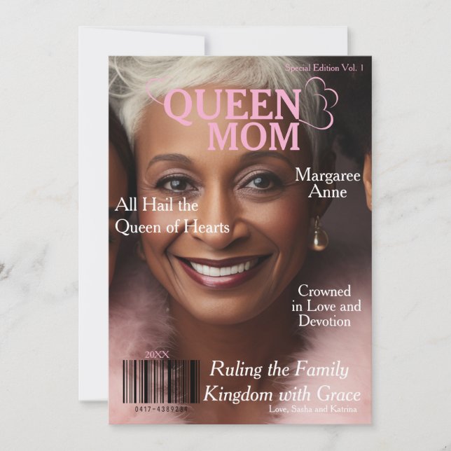 Queen Mom Magazine Cover  Holiday Card (Front)