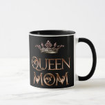 Queen Mom Mug<br><div class="desc">Queen Mom, show your subjects that you are the reigning monarch. 
"Queen Mom" is prominently displayed in a dazzling gold font,  fit for royalty. 
Makes a great gift for Mom on Mother's Day.</div>