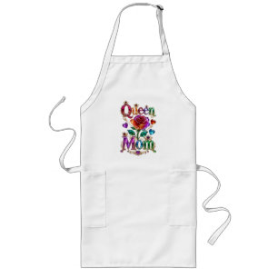Queen Mom Royal Gold Jewel Crown Mother’s Day Long Apron
