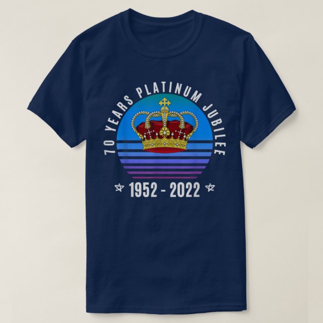 Queen Monarchy Platinum Jubilee British 70th Anniv T-Shirt (Design Front)